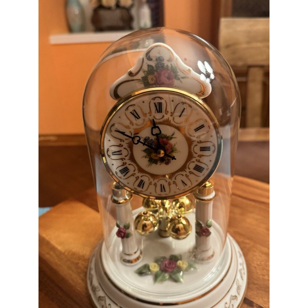Freundl Porzellan Arzberg Manufaktur carousel anniversary clock made in Germany.